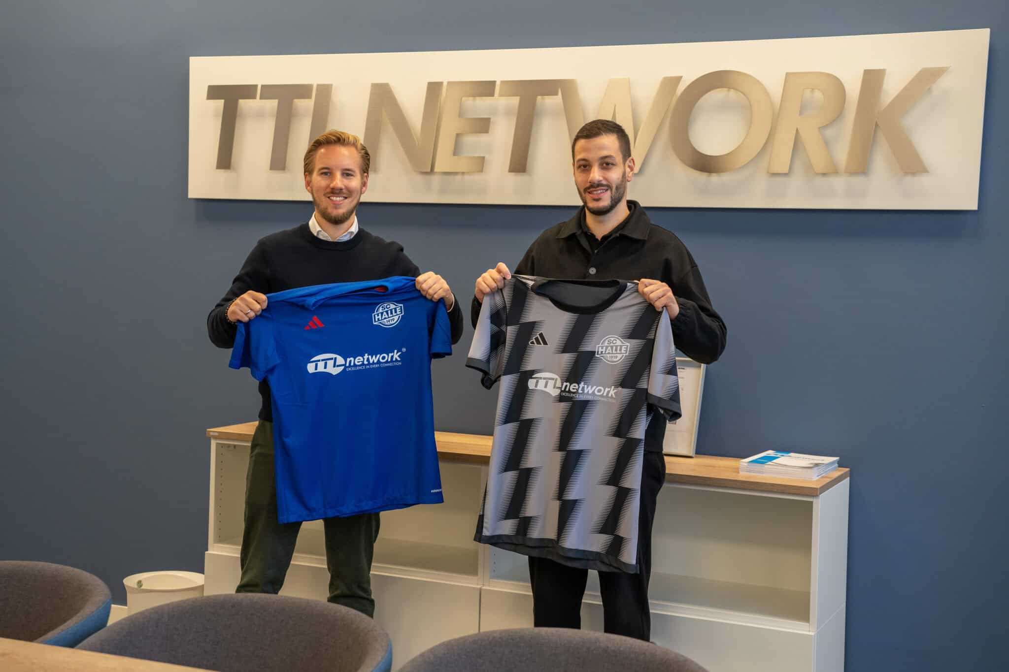 TTL Network as shirt sponsor of SC Halle — Photo: TTL Network GmbH