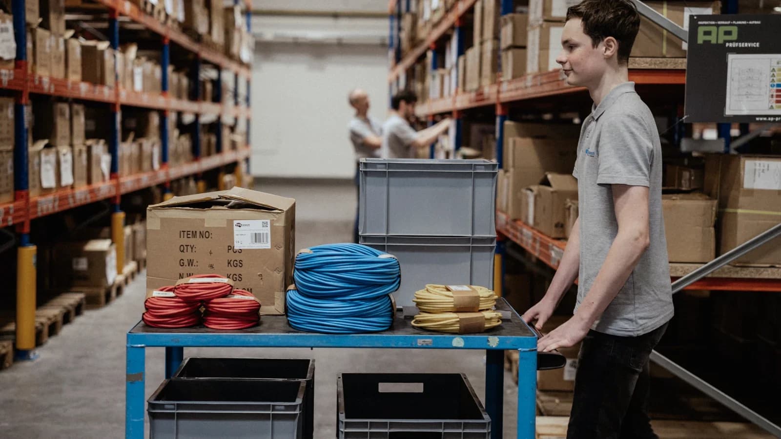 TTL Network warehouse with shelving and packing station