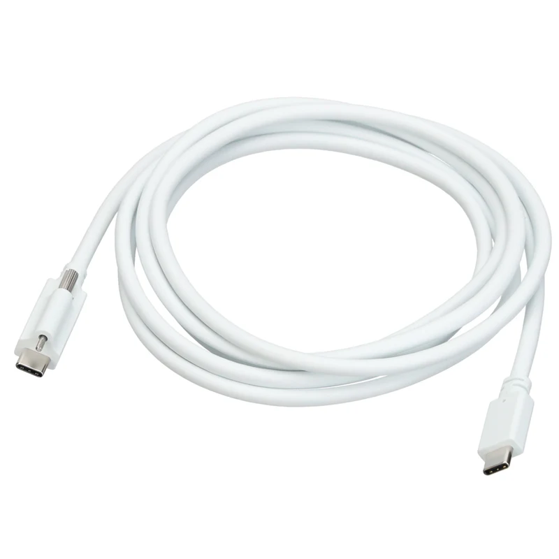 USB-C-Leitung mit Schraubverriegelung an einem Stecker