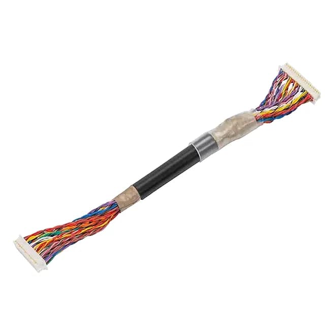 Cable with two 40-pin JAE connectors and colour-coded single cores