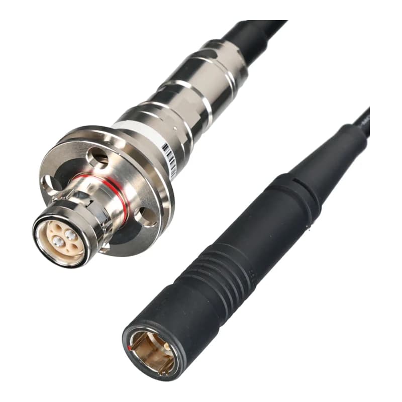 SMPTE hybrid connector as panel socket and cable plug
