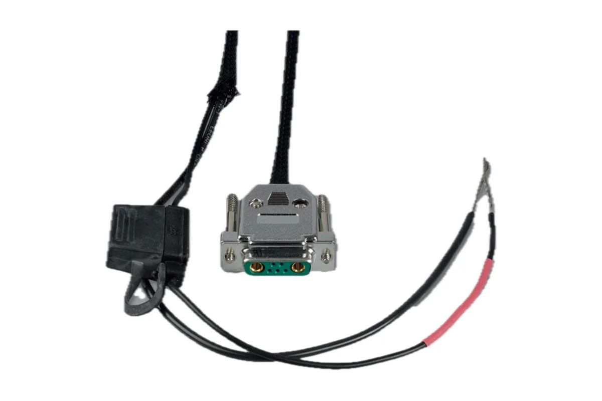 Cable assembly with D-sub housing and open, tinned ends