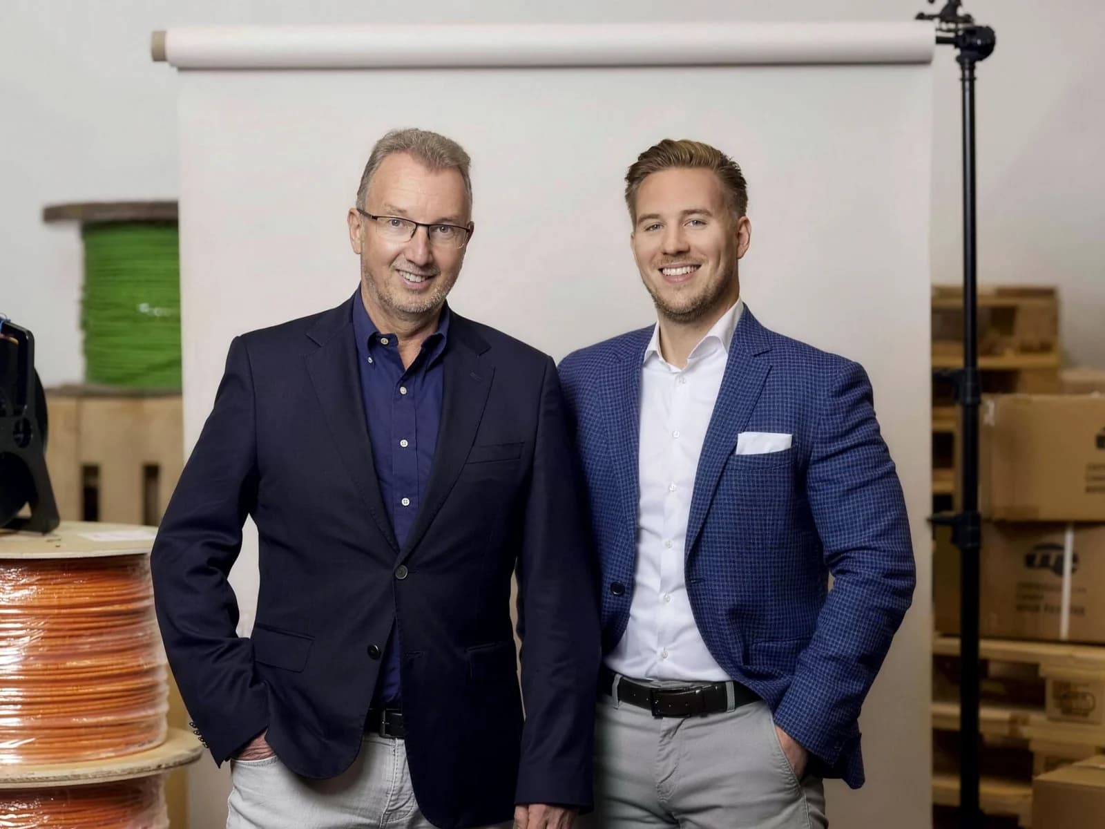 Achim and Tobias Beuckes in the TTL Network warehouse